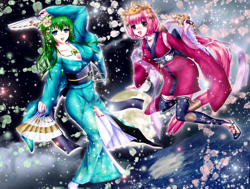 gumi, hello kitty, and nekomura iroha (vocaloid and 2 more) drawn by nohoho_(kakikonchi)