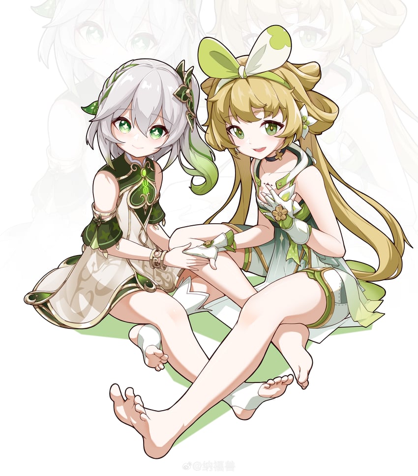 nahida and verina (genshin impact and 1 more) drawn by nafushou