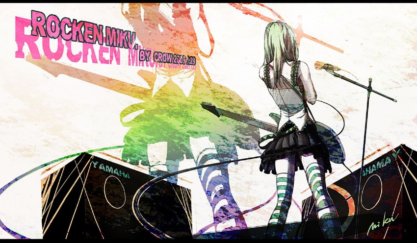 hatsune miku (vocaloid and 1 more) drawn by crowdesu