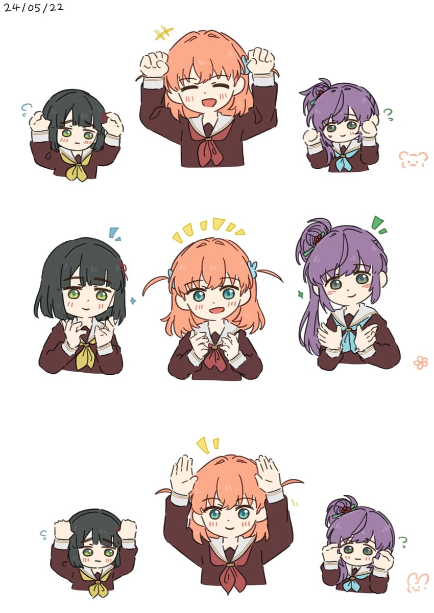 hinoshita kaho, otomune kozue, and momose ginko (love live! and 1 more) drawn by zueka27