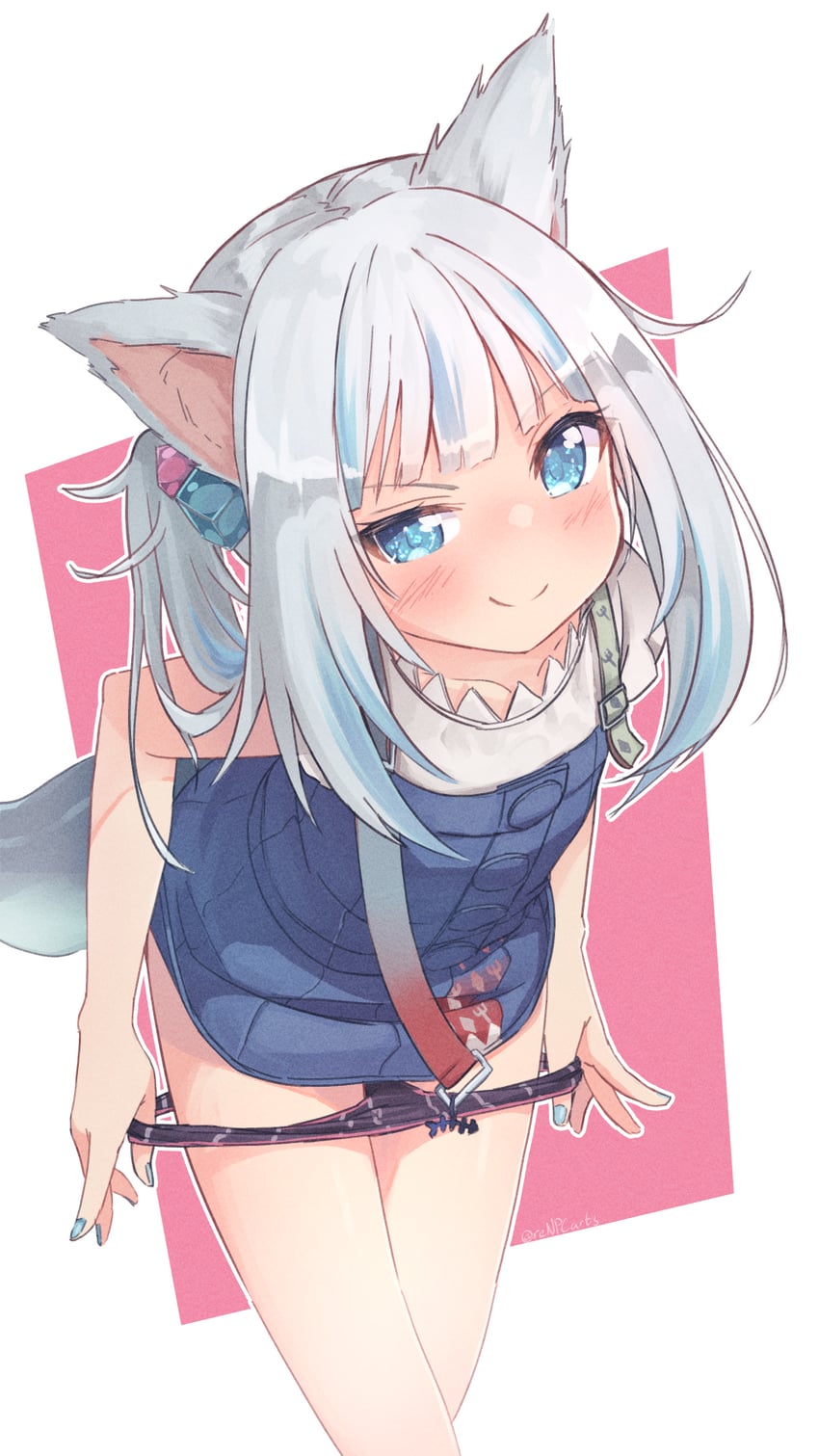 gawr gura (hololive and 1 more) drawn by kiirokuma