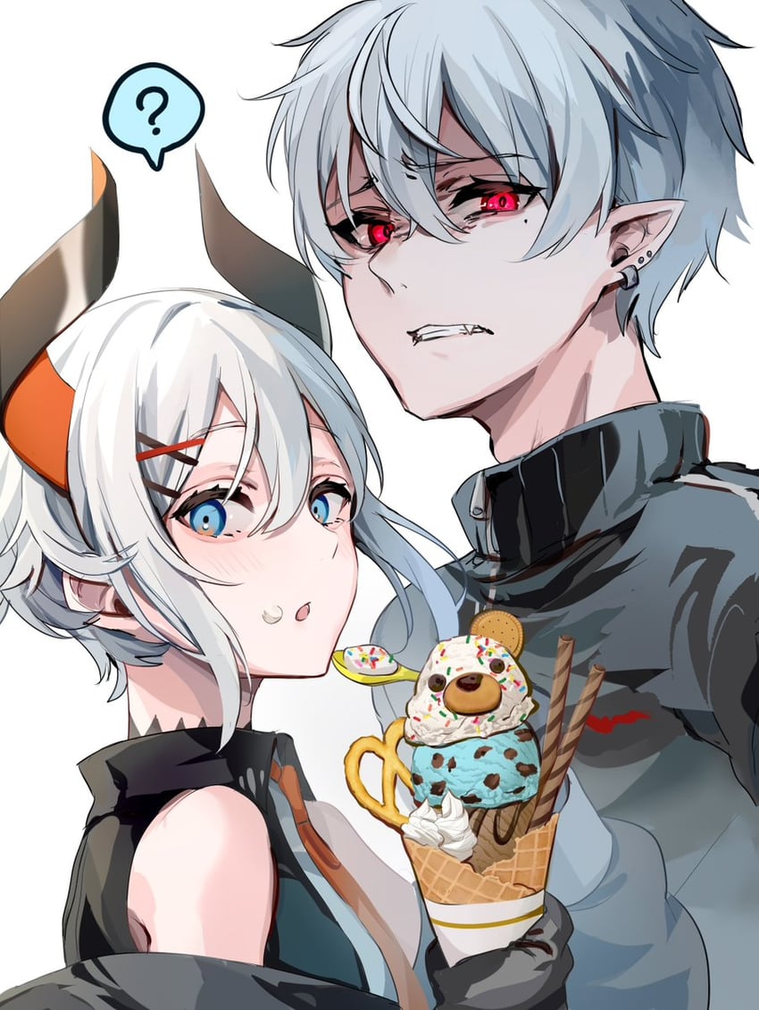 kuzuha and levi elipha (nijisanji) drawn by mo_(mornmorm)