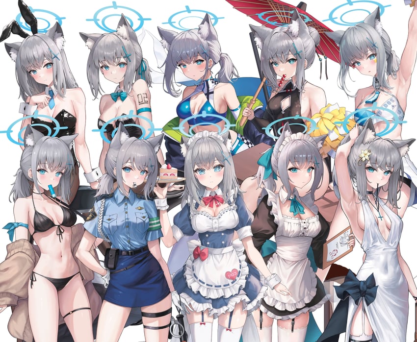 sensei, doodle sensei, and shiroko (blue archive) drawn by alter_(kxk7357)