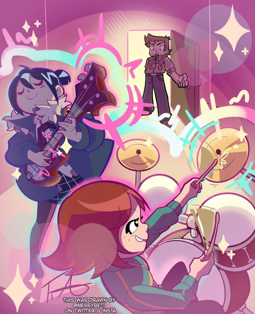 kim pine, knives chau, and stephen stills (scott pilgrim and 1 more) drawn by messybeti
