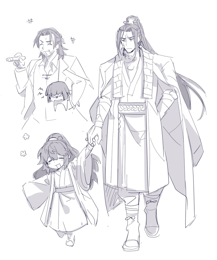 hong lu, ryoshu, jia qiu, and lei heng (project moon and 1 more) drawn by mikan_ckc
