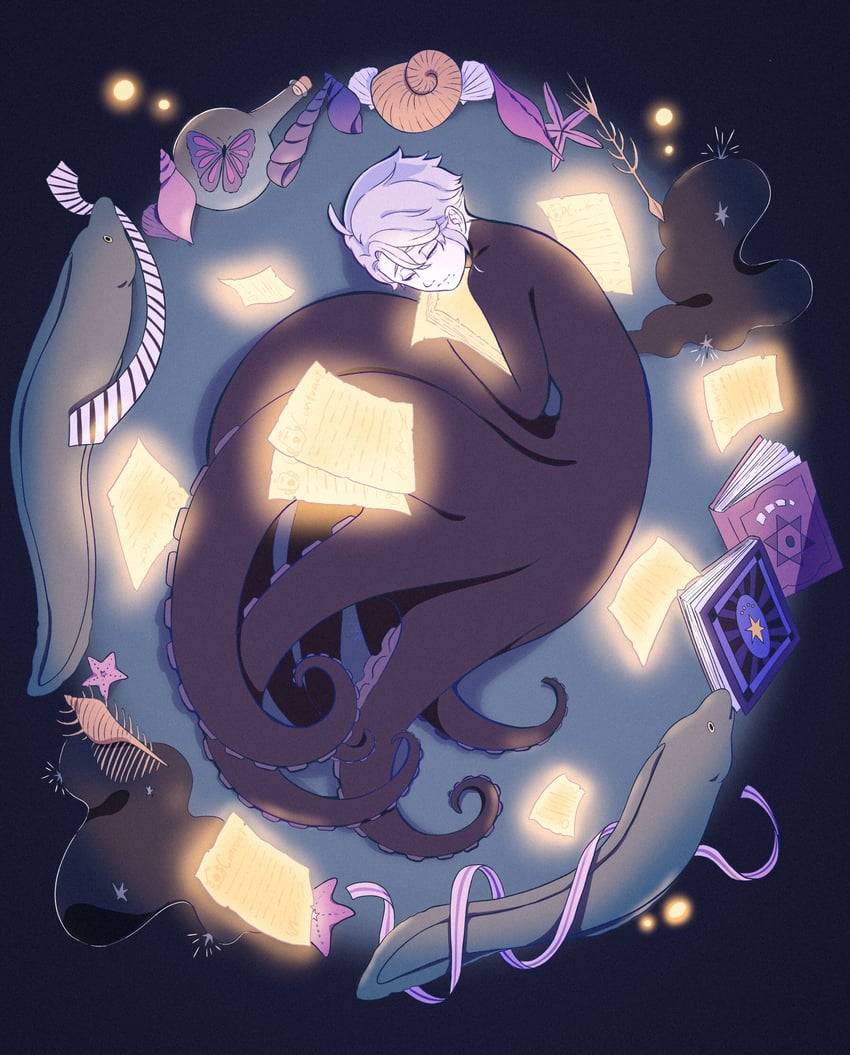 floyd leech, jade leech, and azul ashengrotto (twisted wonderland) drawn by usape0kyun