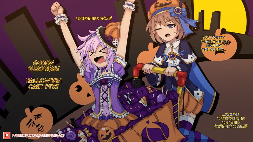 neptune and blanc (neptune) drawn by verniy_misaki