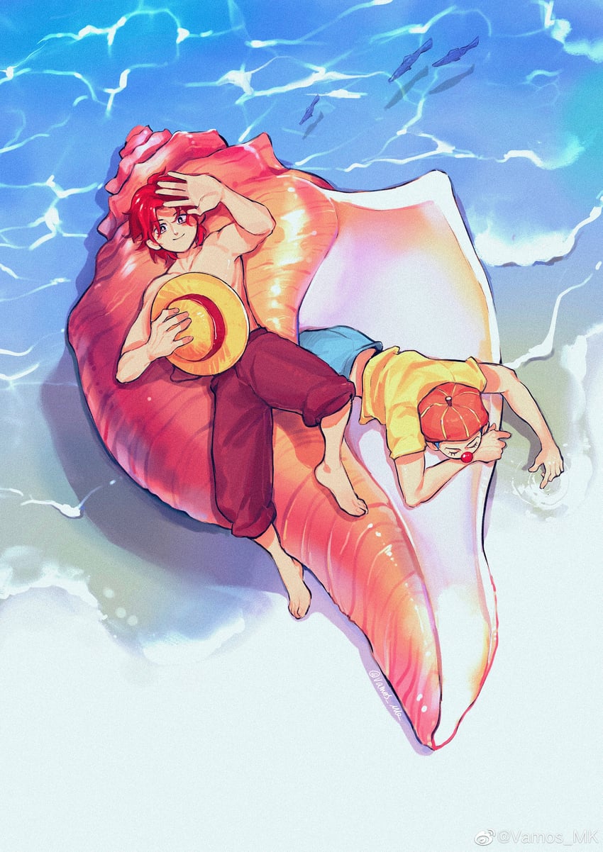 shanks and buggy the clown (one piece) drawn by vamos_mk