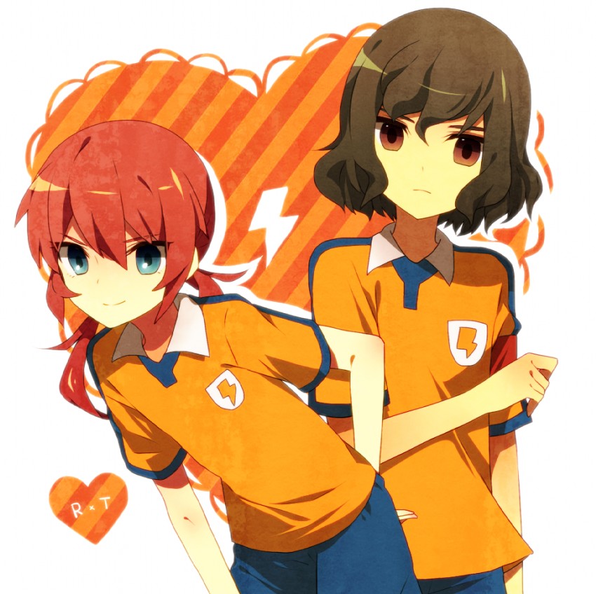kirino ranmaru and shindou takuto (inazuma eleven and 1 more) drawn by manio
