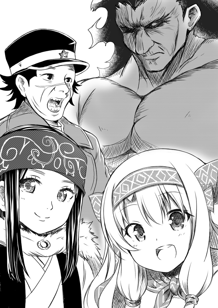 sugimoto saichi, asirpa, heracles, and sitonai (fate and 2 more) drawn by shibakame