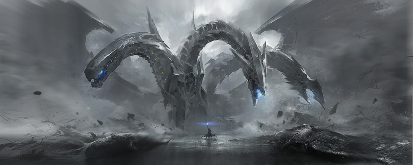 marufuji ryo and cyber end dragon (yu-gi-oh! and 1 more) drawn by leo-dont-want-to-be-a-painter