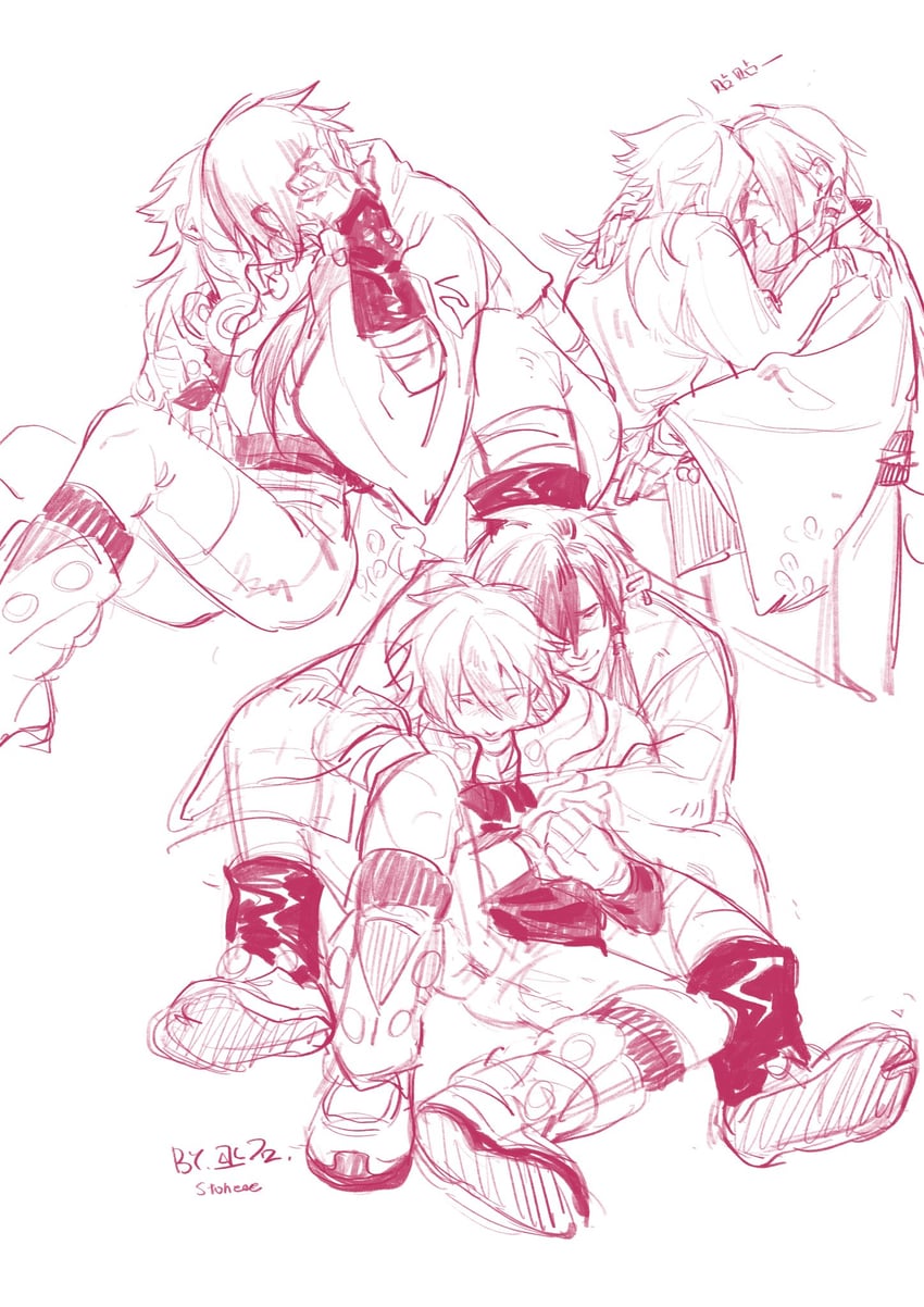 seragaki aoba and koujaku (dramatical murder and 1 more) drawn by wushi_stoneee