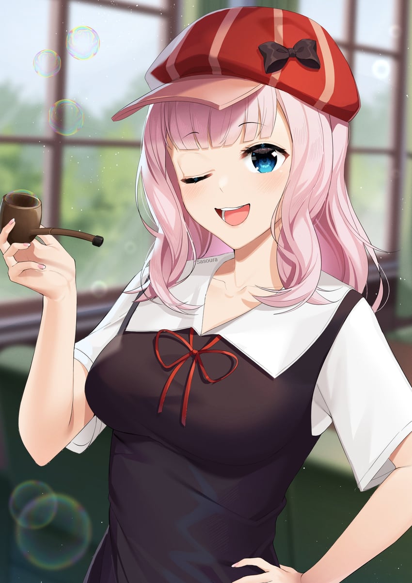 fujiwara chika (kaguya-sama wa kokurasetai ~tensai-tachi no renai zunousen~) drawn by sasoura