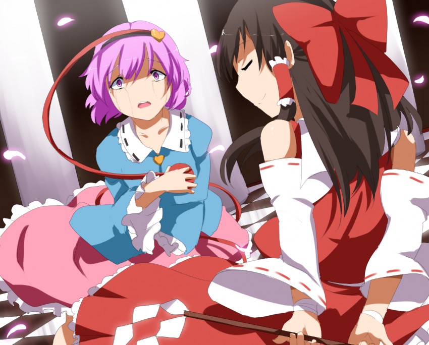 hakurei reimu and komeiji satori (touhou) drawn by magukappu