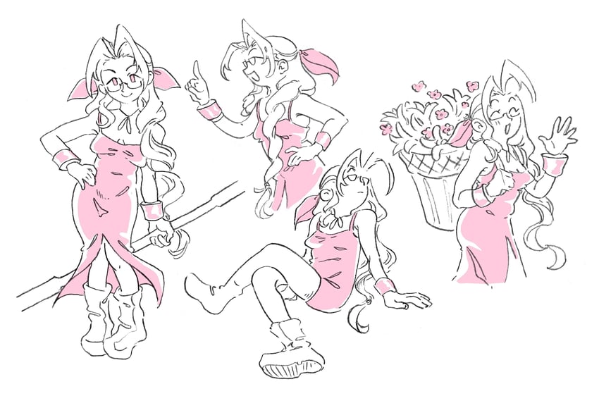 aerith gainsborough (final fantasy and 1 more) drawn by neirorien