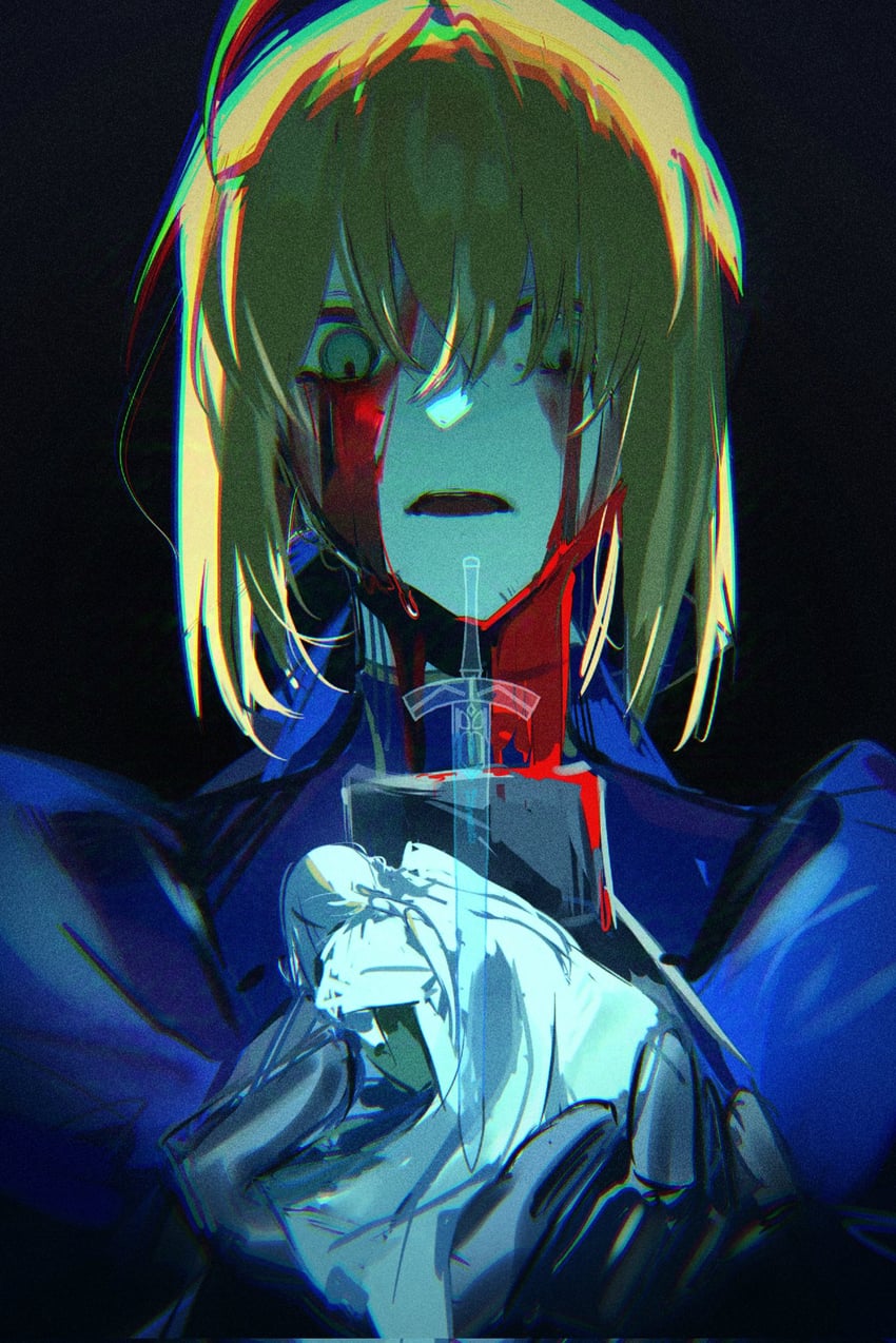 artoria pendragon, saber, and bedivere (fate and 1 more) drawn by mamaru049949138