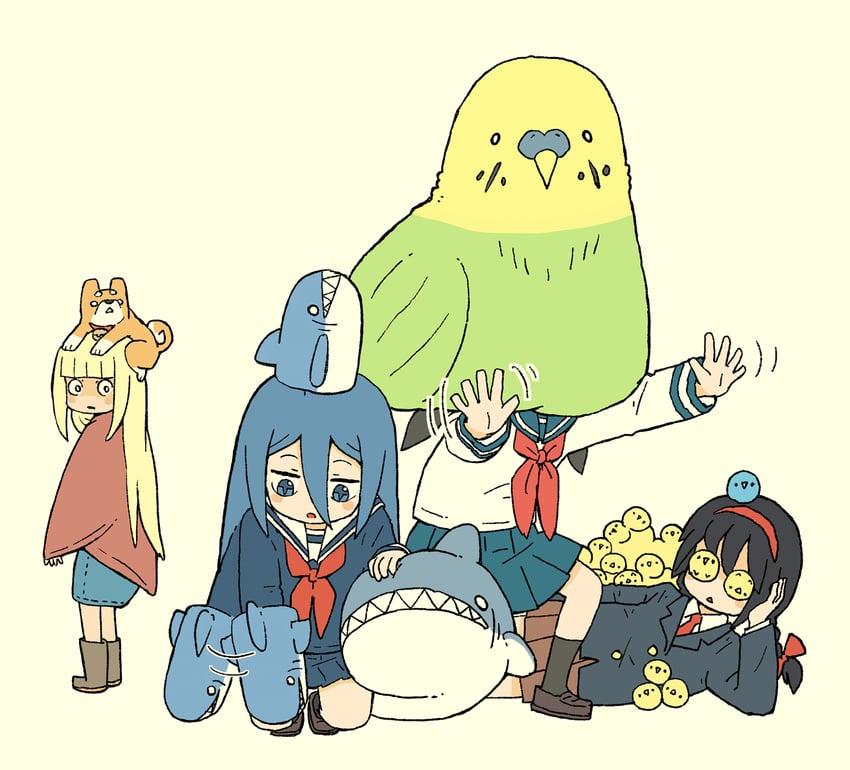 fukada ichika, furukawa uta, nagayama kaede, and chick girl (original) drawn by yukimoto_shuuji_(gurigura)