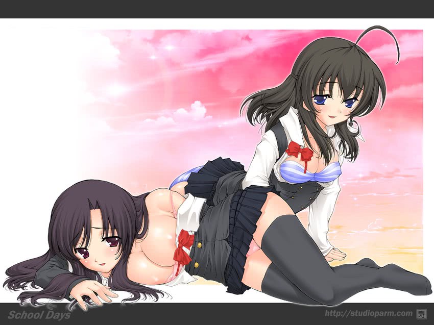 katsura kotonoha and saionji sekai (school days) drawn by kotobuki_utage