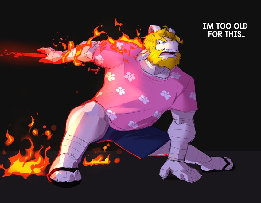 asgore dreemurr (undertale and 1 more) drawn by hennryk