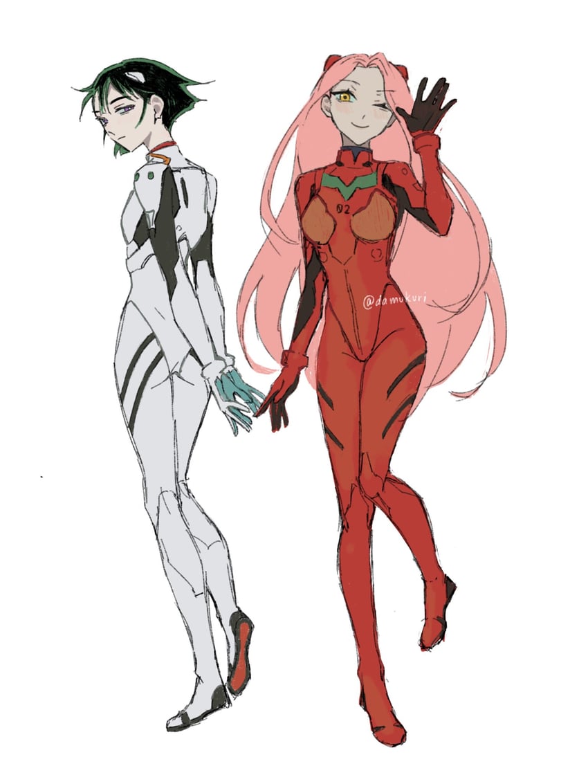 souryuu asuka langley, ayanami rei, sua, and mizi (neon genesis evangelion and 1 more) drawn by damukuri