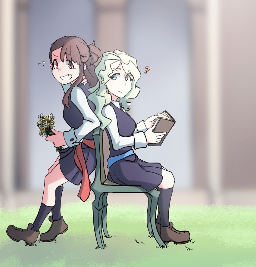 kagari atsuko and diana cavendish (little witch academia) drawn by usbfan