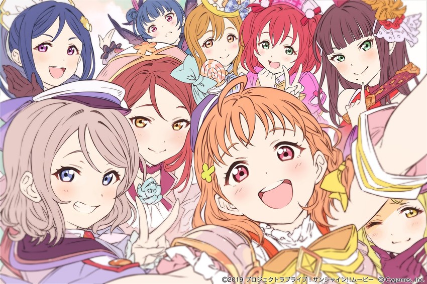 watanabe you, tsushima yoshiko, sakurauchi riko, takami chika, matsuura kanan, and 4 more (love live! and 2 more)