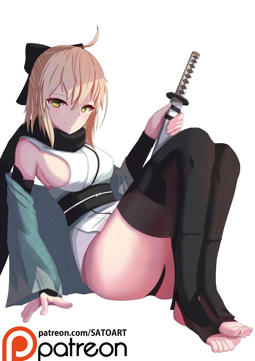 okita souji (fate and 2 more) drawn by sato_art