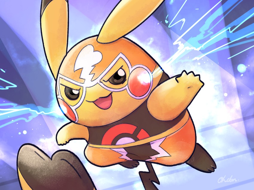 pikachu, cosplay pikachu, and pikachu libre (pokemon) drawn by ohdon