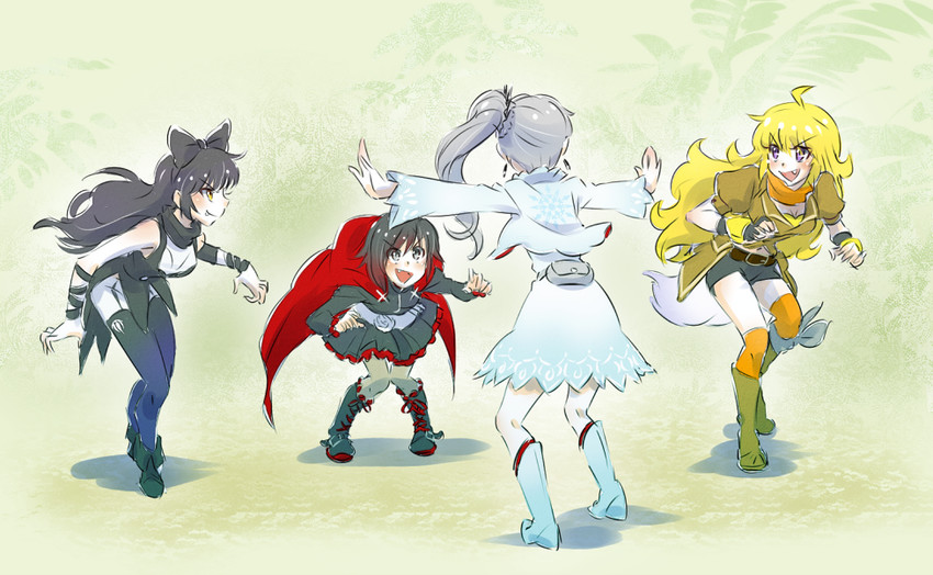 ruby rose, weiss schnee, yang xiao long, and blake belladonna (rwby and 2 more) drawn by iesupa