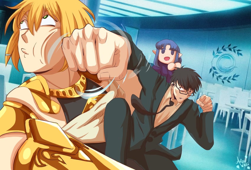 medea, jason, and kuzuki souichirou (fate and 2 more) drawn by artsuwaifu