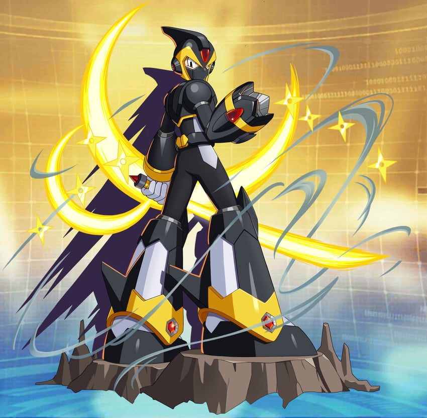 x and shadow armor x (mega man and 3 more) drawn by sprinqgueen