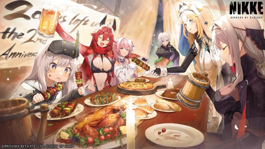 red hood, dorothy, rapunzel, scarlet, snow white, and 1 more (goddess of victory: nikke) drawn by youguo_naberu
