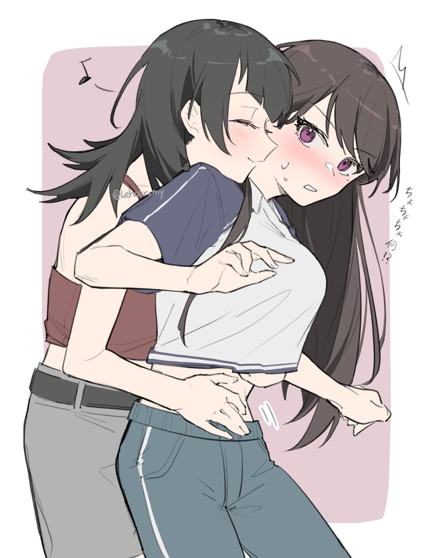 shiina taki and yahata umiri (bang dream! and 1 more) drawn by lehcar