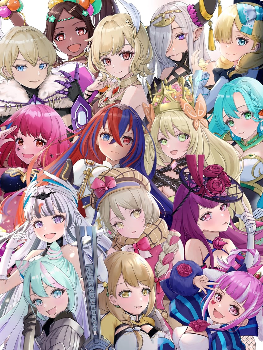 female alear, ivy, celine, yunaka, goldmary, and 10 more (fire emblem and 1 more) drawn by mugitoro_(dsfv2277)