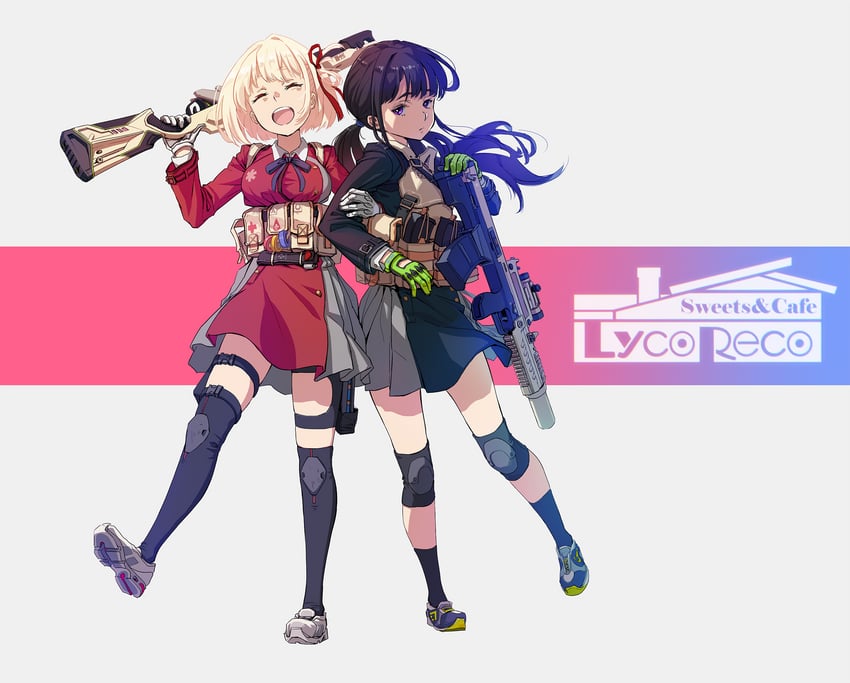 nishikigi chisato and inoue takina (lycoris recoil) drawn by torm819