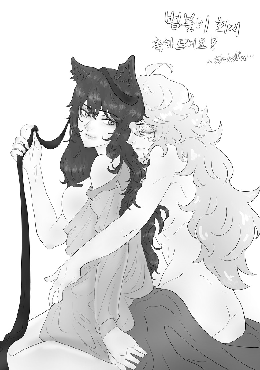 yang xiao long and blake belladonna (rwby) drawn by re-get