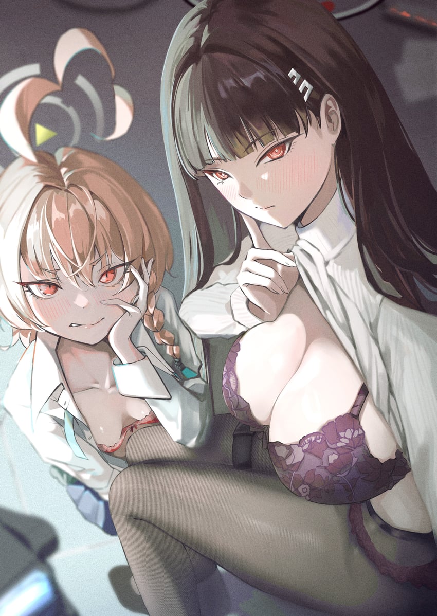 rio and neru (blue archive) drawn by peropicnic