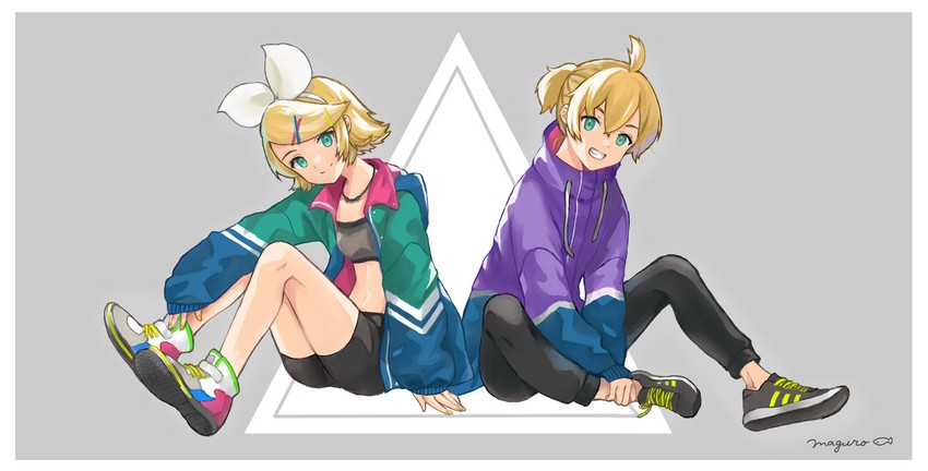 kagamine rin and kagamine len (vocaloid) drawn by binchou_maguro