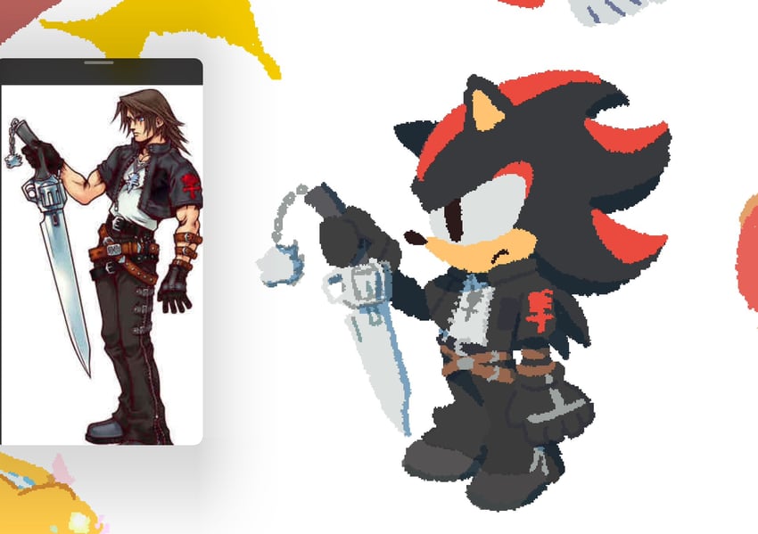 shadow the hedgehog and squall leonhart (sonic and 1 more) drawn by neku_646611