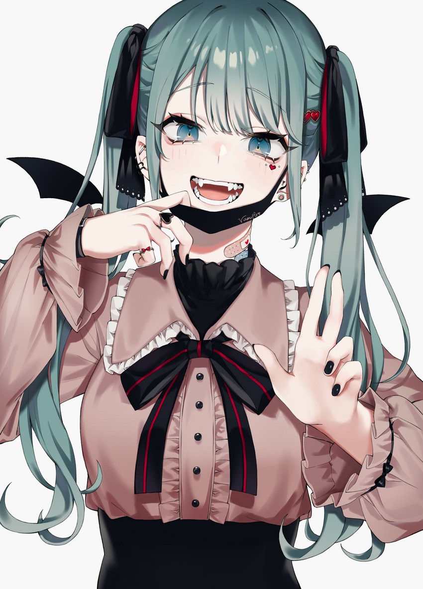 hatsune miku (vocaloid and 1 more) drawn by bizette