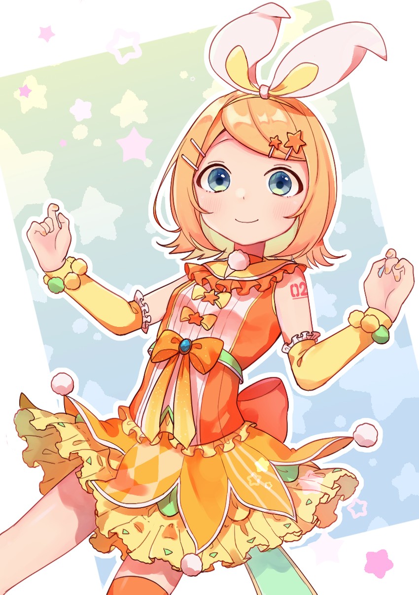 kagamine rin and wonderlands x showtime rin (vocaloid and 1 more) drawn by sazanami_(ripple1996)