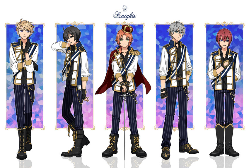 sakuma ritsu, tsukinaga leo, sena izumi, suou tsukasa, and narukami arashi (ensemble stars!) drawn by yuu-414