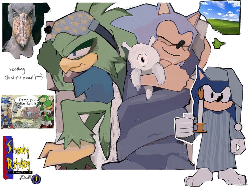 sonic the hedgehog, jet the hawk, wisp, and white wisp (sonic and 5 more) drawn by bonelessbastion