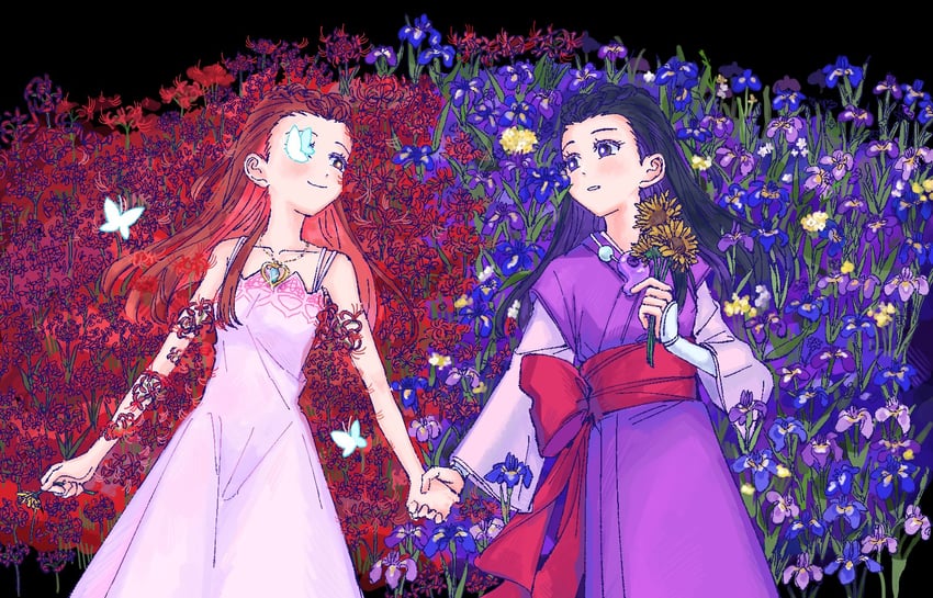 dahlia hawthorne and iris (ace attorney and 1 more) drawn by oyoyo_pe