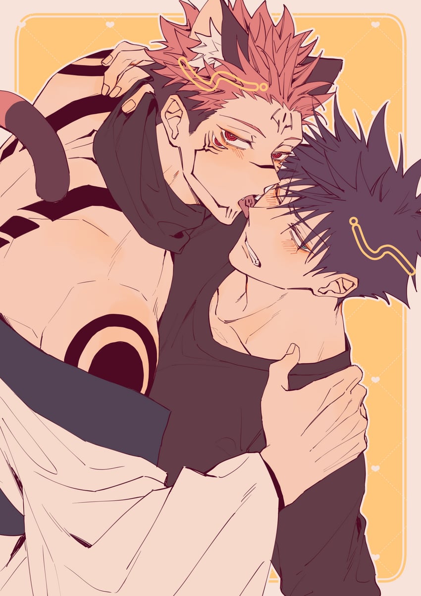 fushiguro megumi and ryoumen sukuna (jujutsu kaisen) drawn by azukiharuta_ju