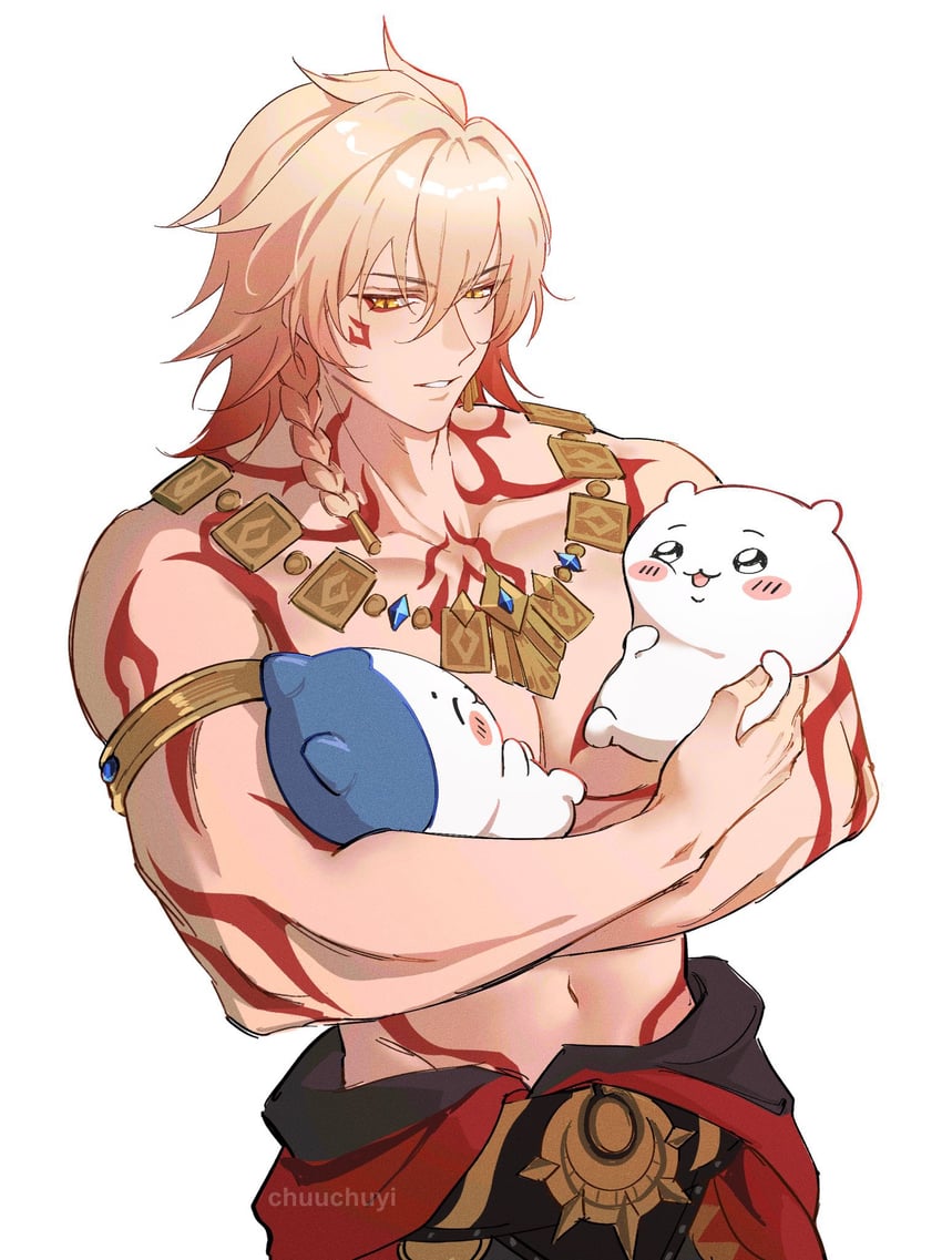 mydei, chiikawa, and hachiware (honkai and 2 more) drawn by lin_(chuuchuyi)
