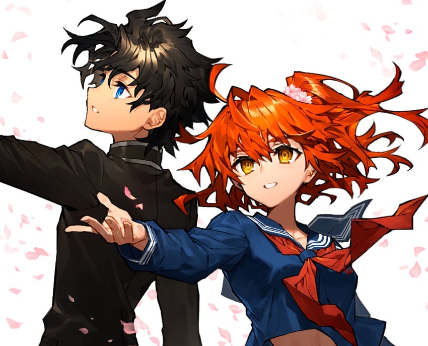 fujimaru ritsuka (fate and 1 more) drawn by routo