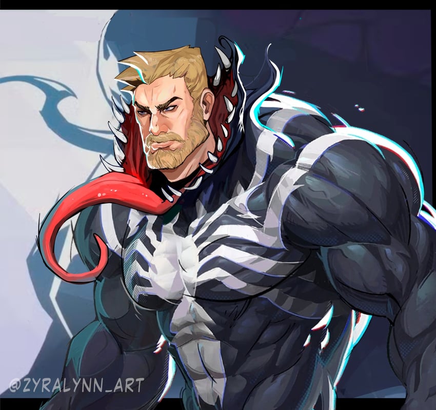 venom and eddie brock (marvel and 2 more) drawn by zyralynn_art