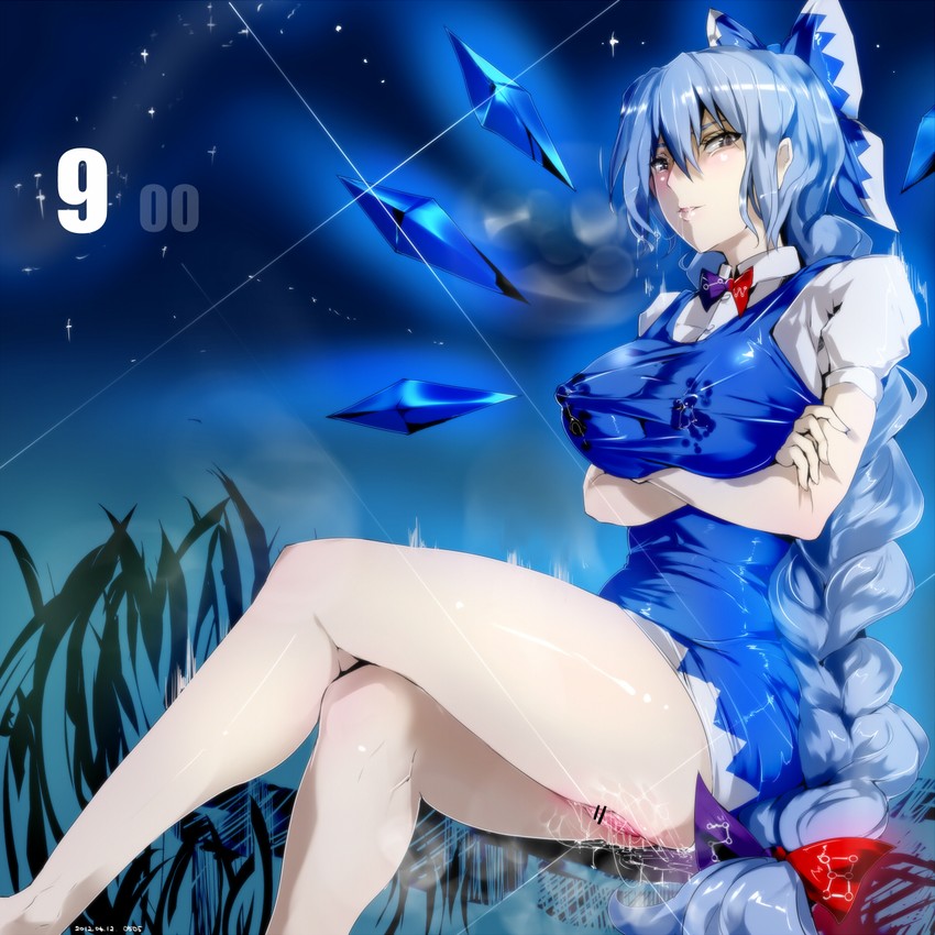 cirno and yagokoro eirin (touhou) drawn by nyuu_(manekin-eko)