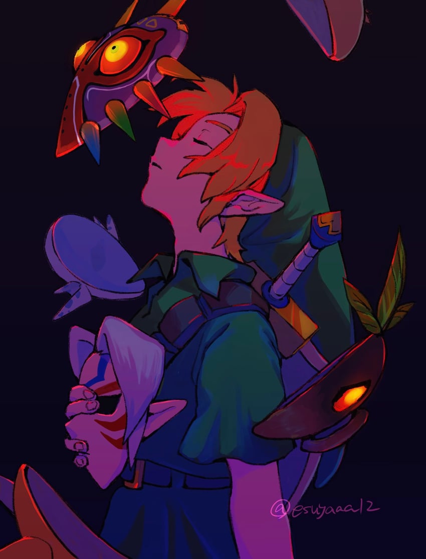 link, young link, majora, and fierce deity (the legend of zelda and 1 more) drawn by esuyaaa12